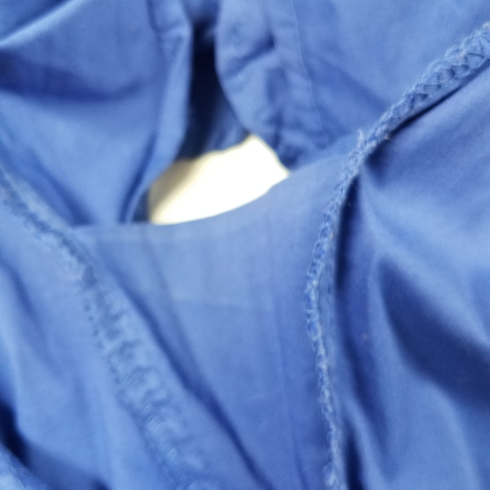 Royal Blue Unique Button Down Blouse - image 6